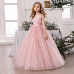 クロスボーダーの女の子のドレスの誕生日の蓬蓬のスカートの司会者のピアノのショーは王女のスカートの花の子供の披露宴のスカートを演出します。