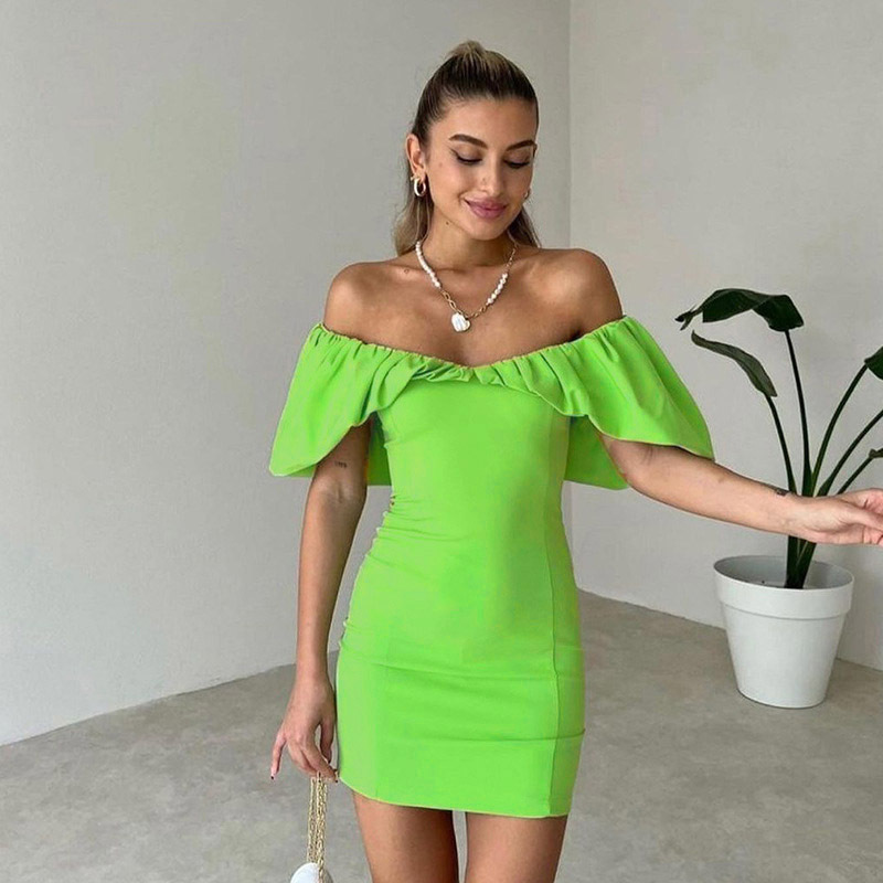 192g Weight Above Knee Dress Length Type Short Sleeve Sleeve Length Sheath Dress Dresses Type Polyester Fabric Type Mid Waist Waist Line Holiday Occasion Boat Neck Neckline Slim Fit Type Solid Color Pattern Summer Season Women's Gender Elegant Style Wholesale Women's Elegant Solid Color Holiday Boat Neck Short Sleeve Sheath Dress 32