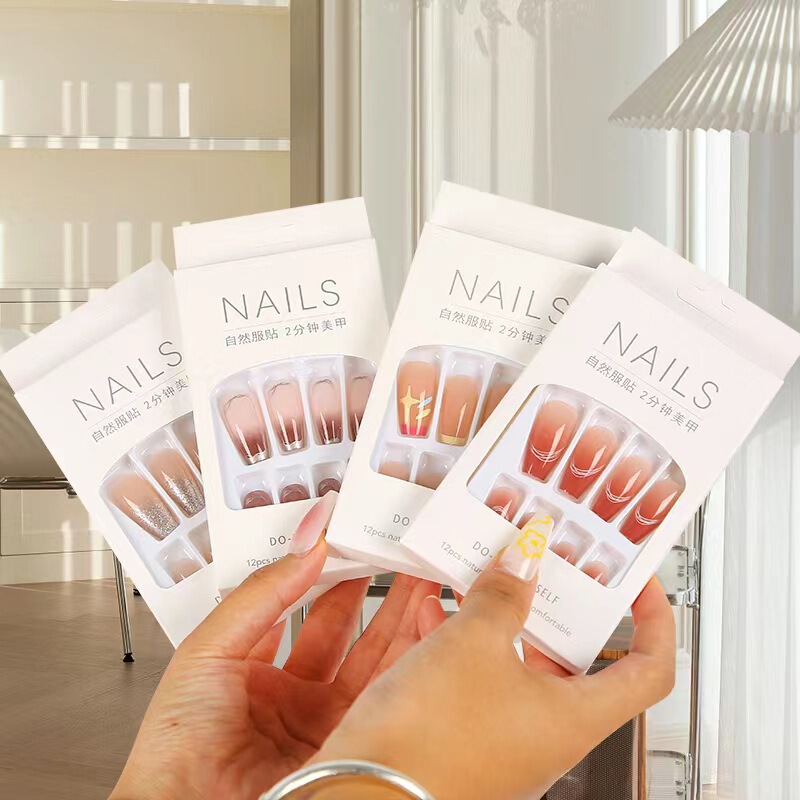 Nail patch new white jelly gel nail patch wear nail finished product ins Net red style nail patch