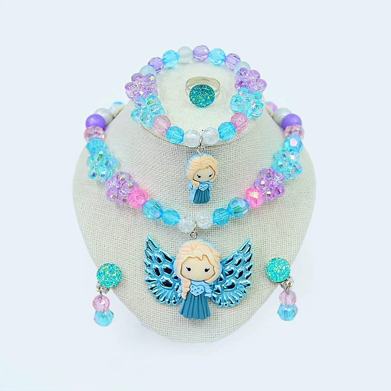 Children's necklace and bracelet, ear clips, hairgrip for princess, earrings, cartoon ring, hair accessory