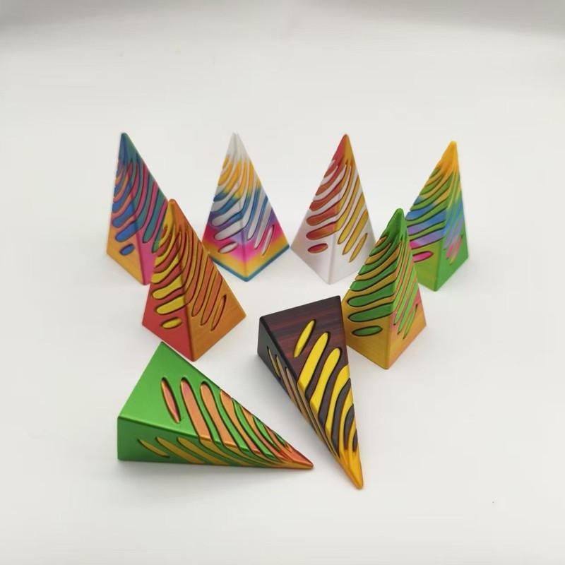 跨境3D圣诞树圆柱锥形金字塔葫芦方柱形螺旋解压玩具新年礼物摆件|undefined
