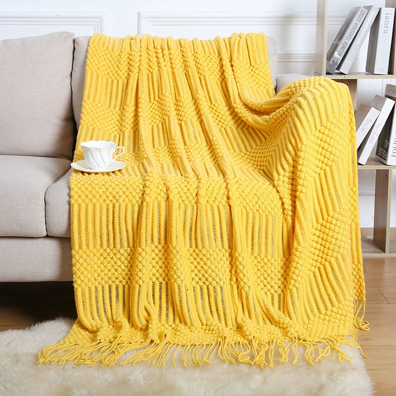 Duvet for sleep, knitted sofa, boho style