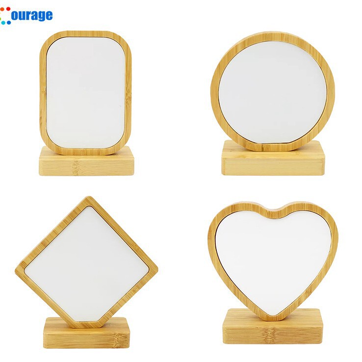 Modern Simple Bamboo and Wood Photo Frame Table Desktop Table Parent-Child Commemorative Ornaments Couple Gift DIY Commemorative Photo Frame