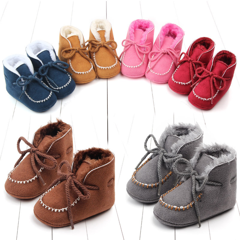 Botas de algodón de invierno para niños de 0 a 1 años, para niños y niñas, con aislamiento de felpa, suela blanda para la nieve, zapatos para caminar para bebés 2245_voghion.com