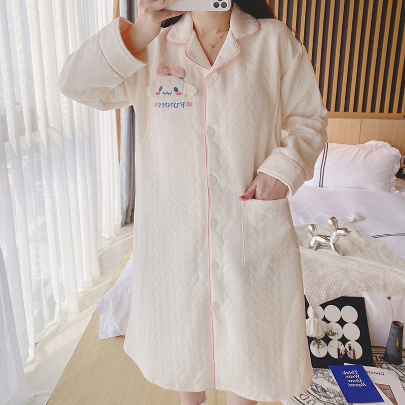 Maternity dress autumn and winter air cotton with chest pad postpartum breastfeeding confinement clothing long sleeve maternity nursing dress