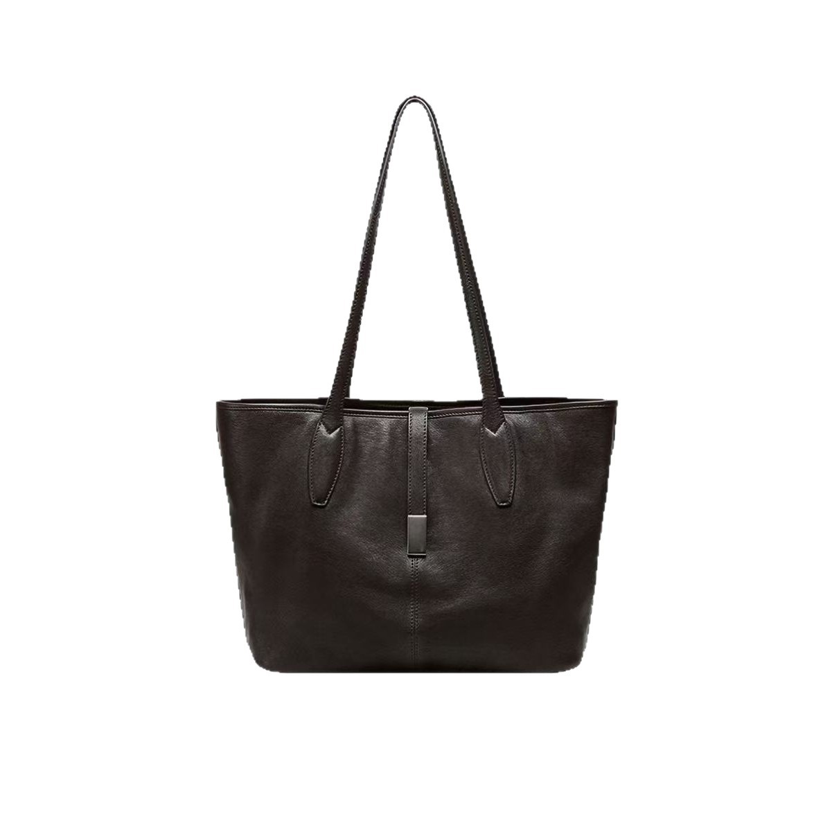 Qiu Vegetable-Tanned Leather Large Capacity Tote Bag For Women, Genuine Leather Casual Shoulder Bag, 2025 New Arrival - Thumbnail 5