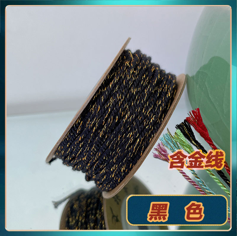 Black with gold thread