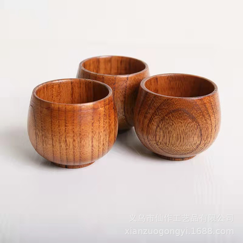 @ Xiaomuxian taza de registro de estilo japonés taza de madera pequeña taza de vientre sake de madera maciza vintage aislado taza portátil restaurante taza de agua