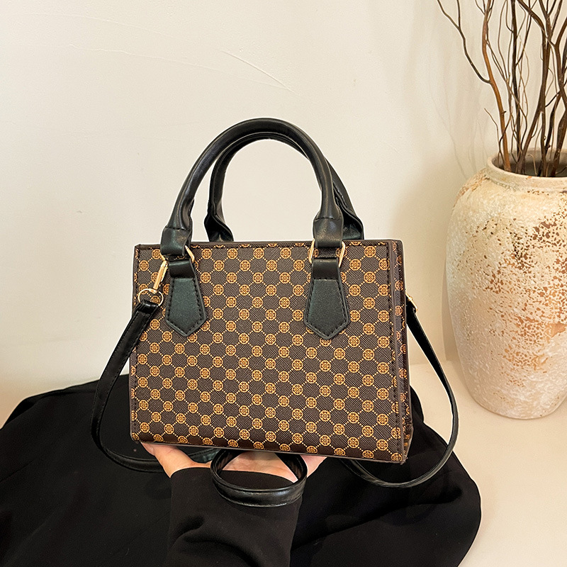 Bolso tote con estampado retro de PU para uso diario