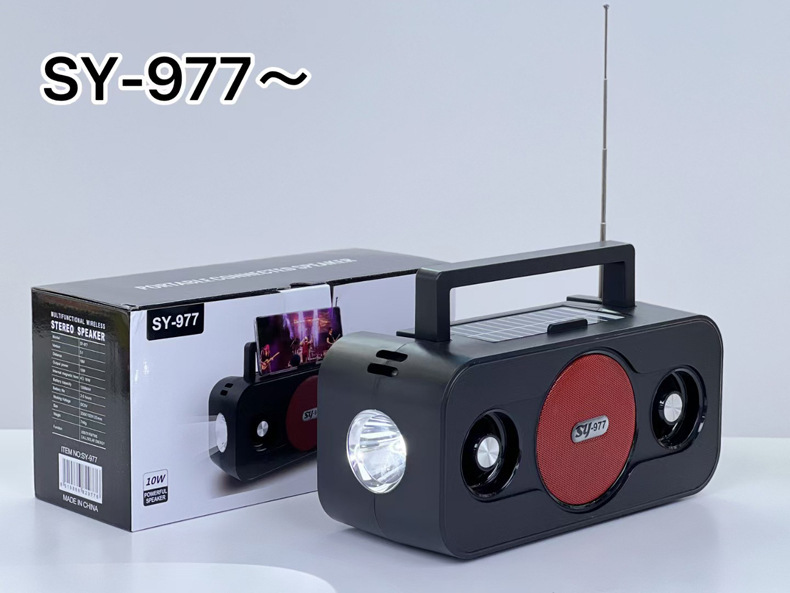新しい太陽エネルギーbluetoothスピーカー私型携帯電話スタンドfm屋外ポータブルラジオ音響源工場|undefined