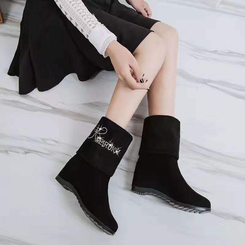 Demi-season fashionable low boots wedge heel