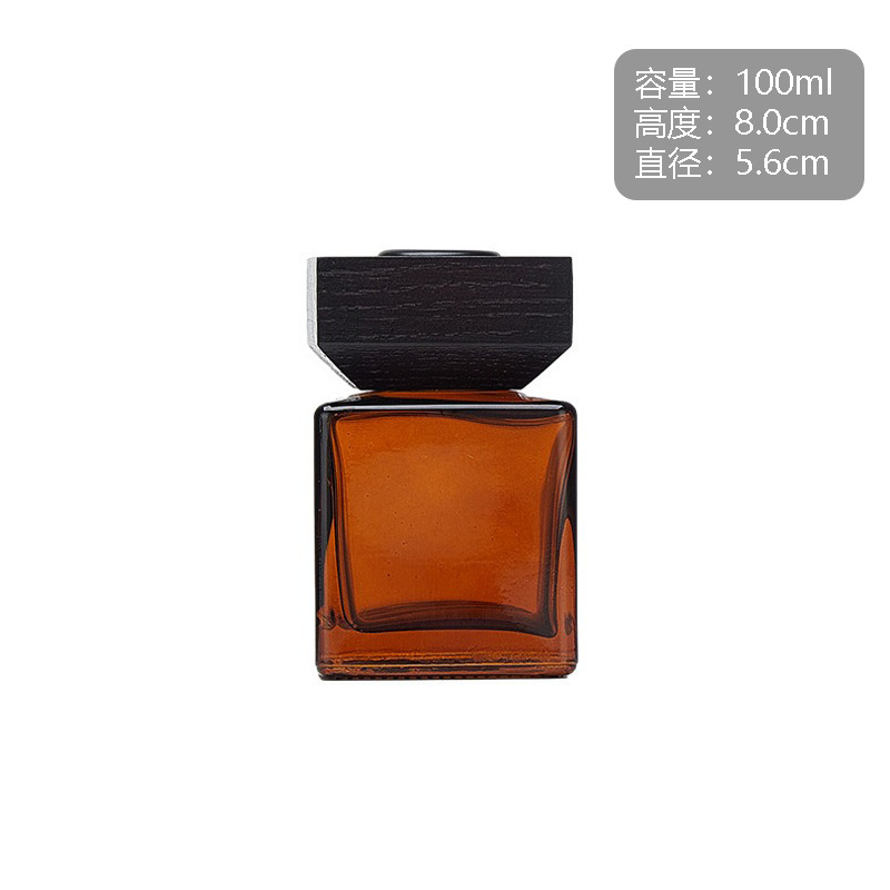 Botella de fragancia cuadrada de color 50ml 100ml botella de fragancia hotel adorno botella de fragancia de alta calidad de caña flor seca botella