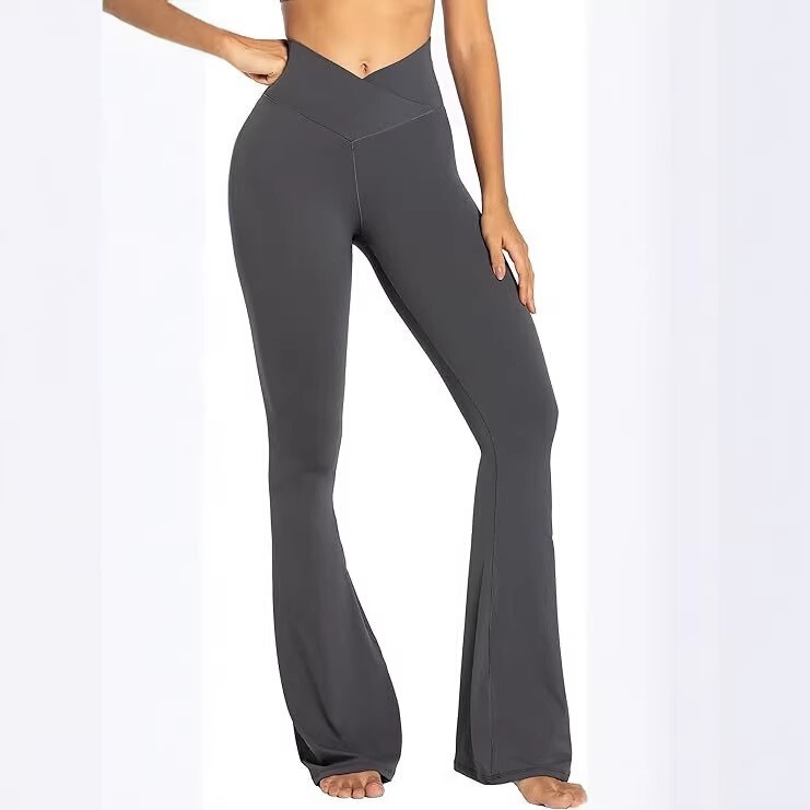 Cross-Border European and American New Popular Flared Pants, Butt-Lifting, Slim-Fit, Slimming Fitness Pants, Sports Outdoor Yoga Long Pants for Women