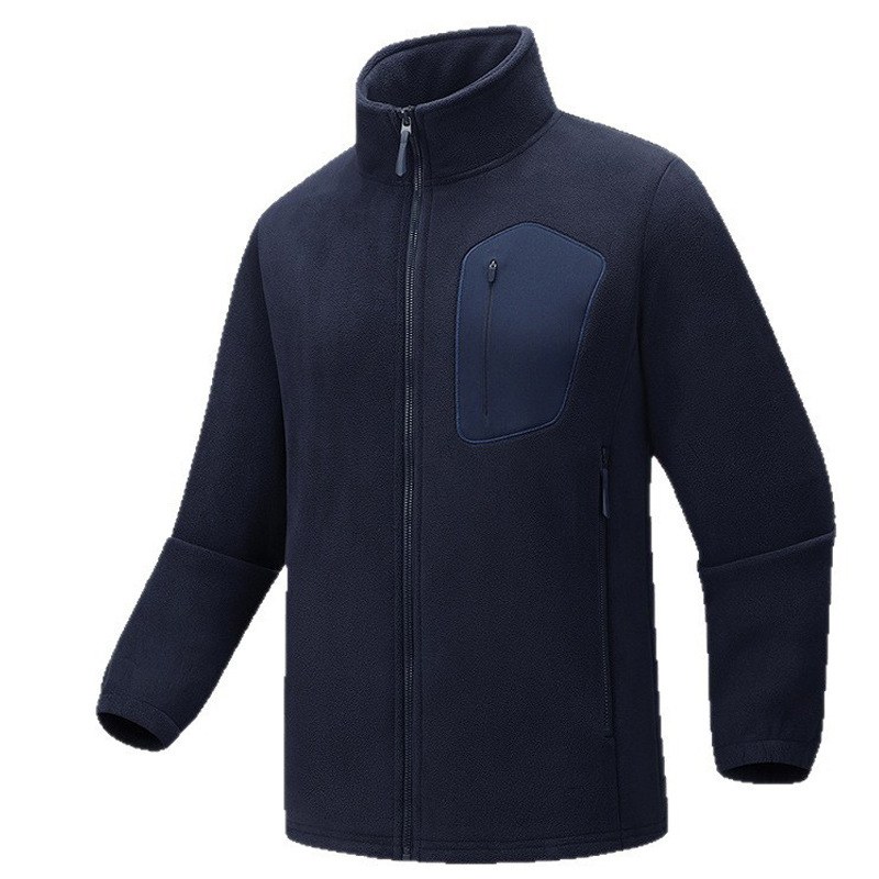 Cardigan transfronterizo de doble cara de terciopelo de collar vertical otoño y invierno suave caliente microbala dentro de bolsillo laminado chaqueta exterior