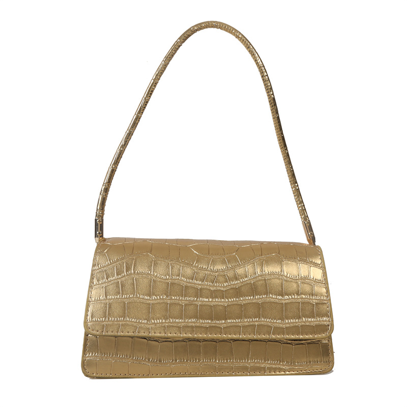 Elegante moda simple color sólido patrón de piedra ins bolsa de axilas mujer 2023 otoño nuevo bolso de hombro bolso de moda