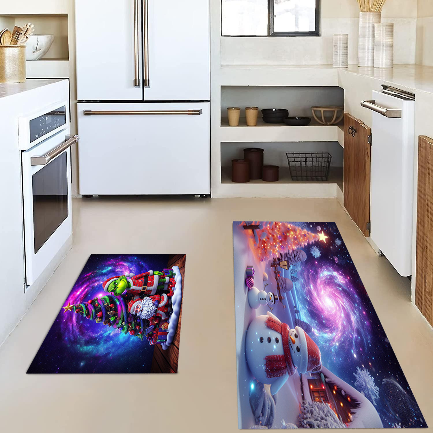 Tappetino per pavimento con decorazione natalizia, tappetino da cucina resistente allo sporco e all'usura, tappetino per porta d'ingresso, tappetino per porta ispessito_voghion.com