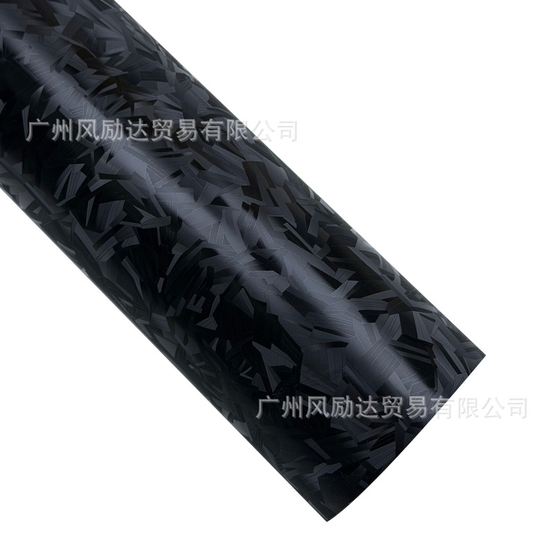 Cross-Border New Product Pet Light and Shadow Forged Carbon Fiber Matte Black Car Body Sticker Interior Rearview Mirror Color Changing Film