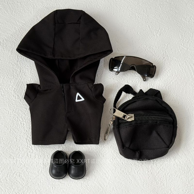 一二三代拉布布娃衣搪胶公仔一二三代labubu衣服潮流冲锋衣护目镜|undefined