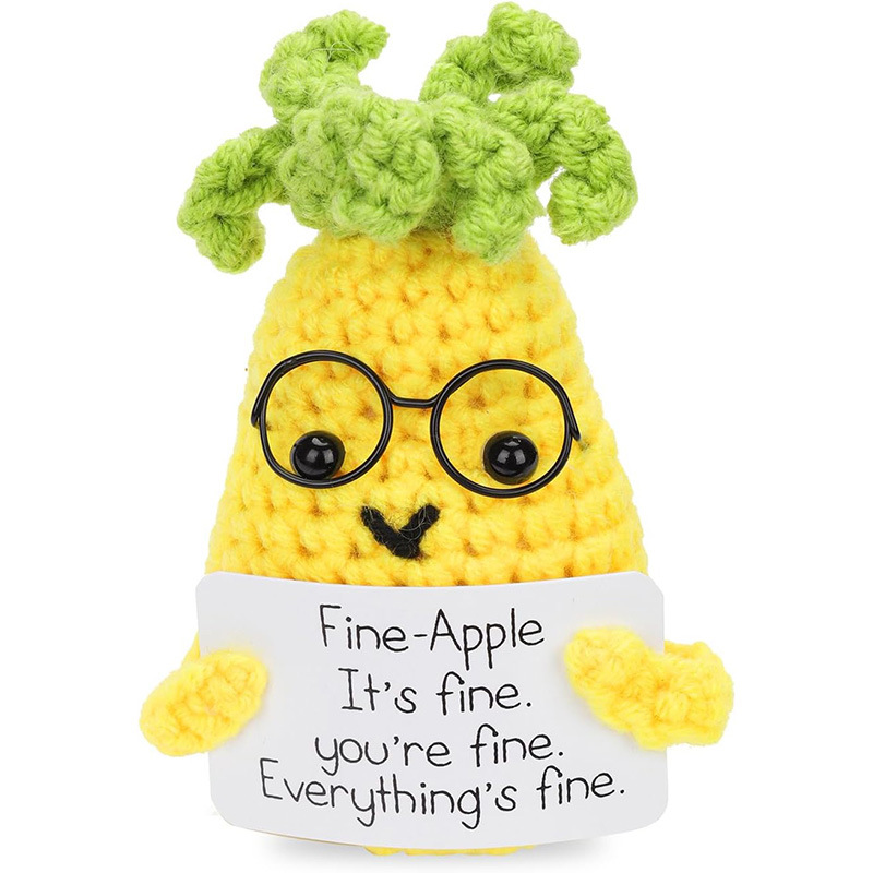 Transfronterizo al por mayor hecho a mano de punto de felpa de energía positiva de la patata emocional vegetal adornos de frutas de juguete pequeño regalo