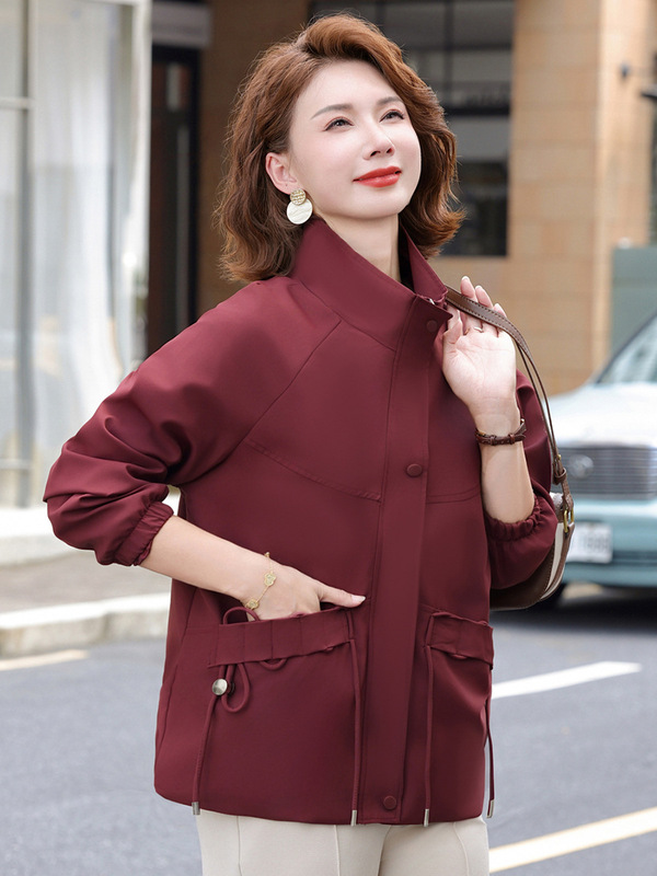 妈妈秋装2025新款时尚减龄风衣外套中老年女装50岁夹克衫短款上衣|undefined