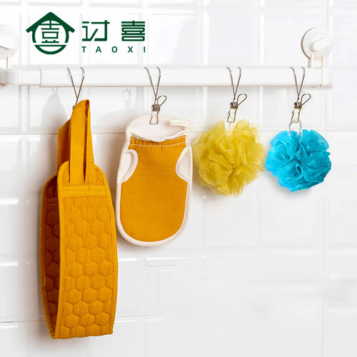 Powerful back rub, mud and dust artifact, bathing, bathing and scrubbing, three-piece set of bath towels, adult mud and scrubbing gloves
