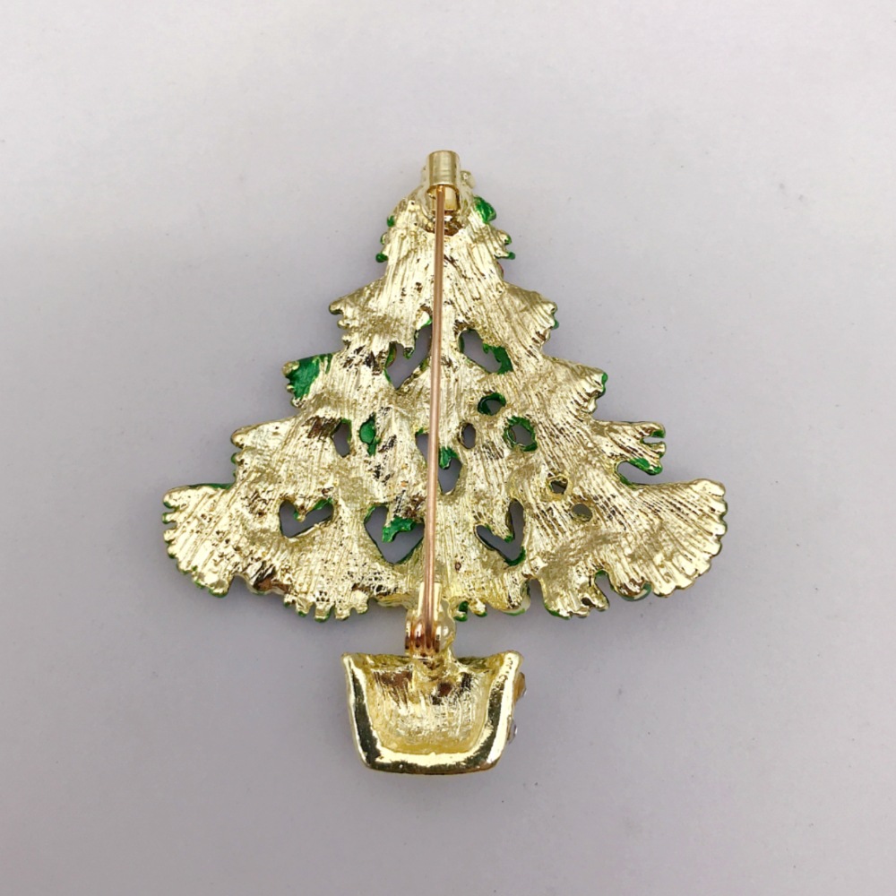 Cross-Border Christmas Tree Brooch New Year Enamel Christmas Corsage Brooch Accessories
