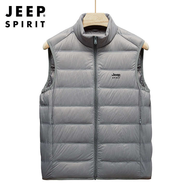 JEEP2022 겨울 다운 재킷 조끼 남자 야외 방풍 조끼 재킷 다운 조끼 51552