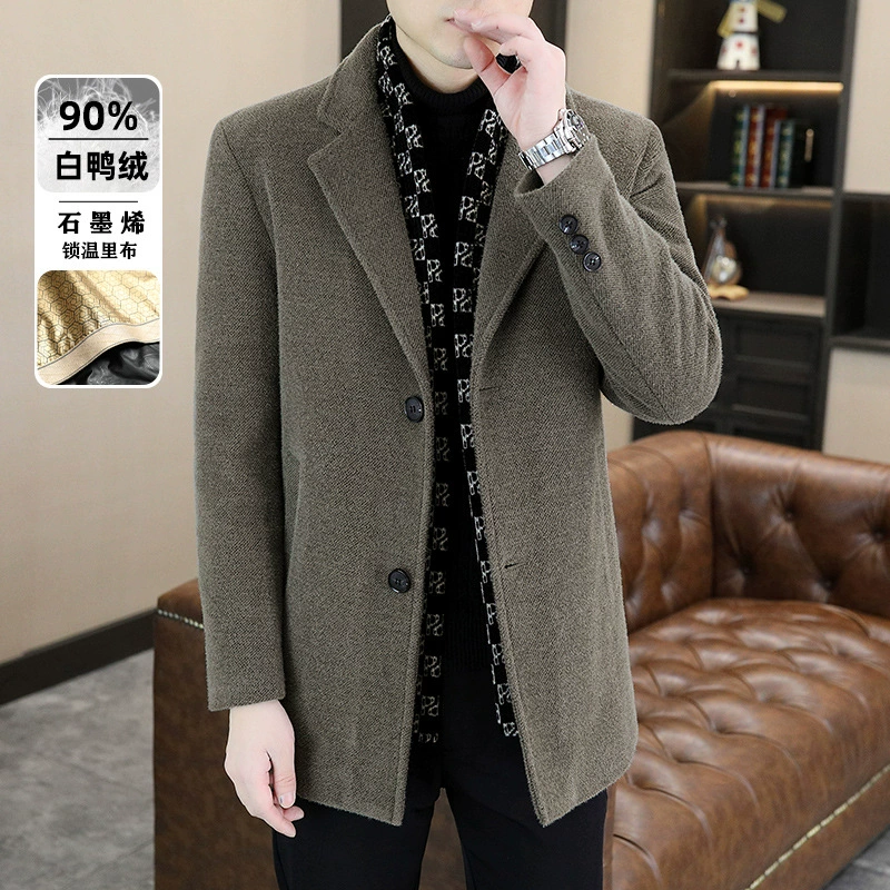 Осенний и зимний новый национальный стандарт белый утиный пуховик для мужчин