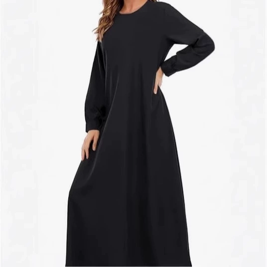 2025 осень-зима Амазон абая халат мусульманское женское платье с молнией однотонное кросс-бордер