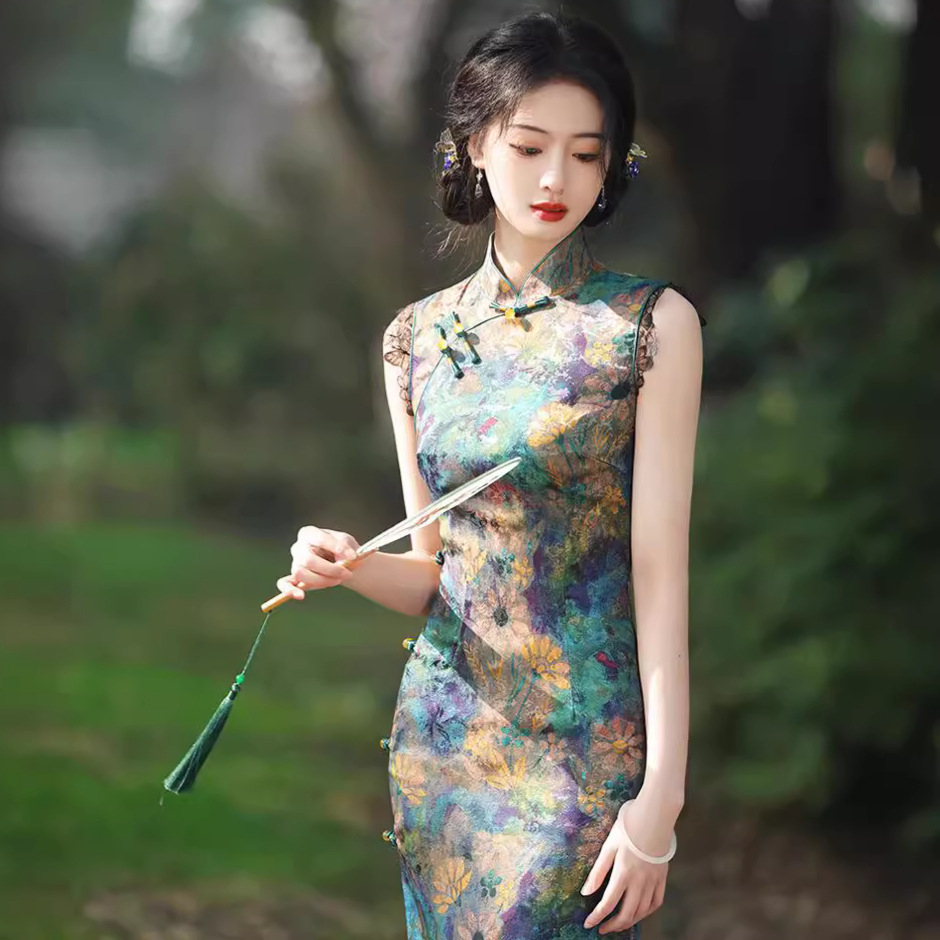 Lightweight retro cheongsam sleevless