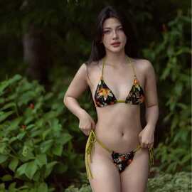 新款bikini跨境欧美速卖通三角杯印花性感比基尼分体泳衣泳装兴城