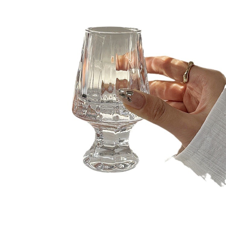 Taza de fragancia de whisky de alta calidad ins rayado engrosada cristal copa de vino extranjero taza de degustación de vino tinto del hogar