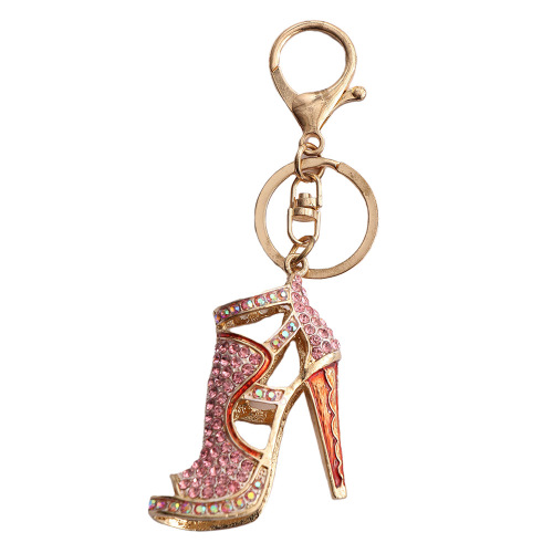 Commodity in Europe and the shoes pendant diamond-encrusted heels metal key chain wholesale creative gift pendant