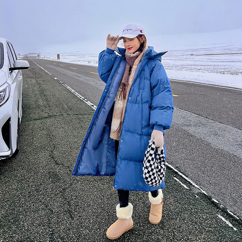 2024 nueva moda de invierno de algodón grueso chaqueta larga suelta chaqueta coreana chaqueta image 7