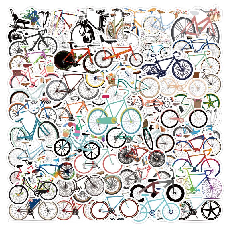 100 cartoon bicycle graffiti stickers decorative notebook skateboard Cup luggage stickers manufacturers wholesale