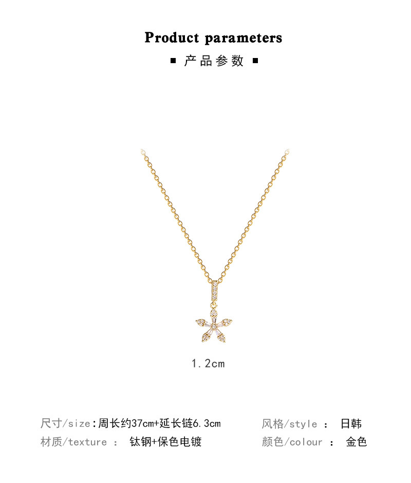 Fashion Five-pointed Star Zircon Titanium Steel Necklace Wholesale display picture 1