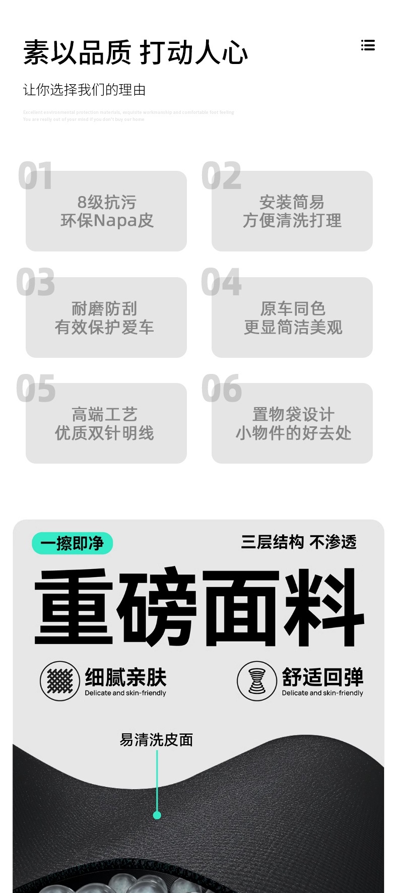 Suitable for Xiaomi Su7/Yu7 Anti-Kick Pad Rear Seat Back Cushion Protective Pad Original Interior Supplies Accessories