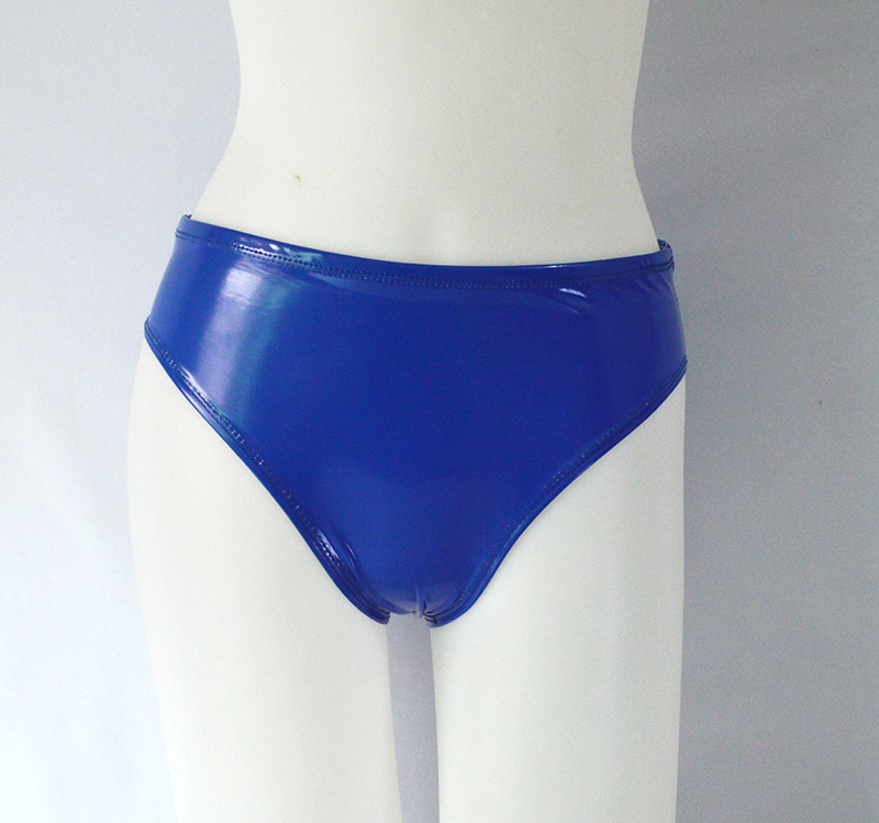 Brillante triángulo pequeño interior europeo y americano transfronterizo ropa de goma de imitación sexy vaina espejo brillante charol cintura alta ropa interior de las mujeres