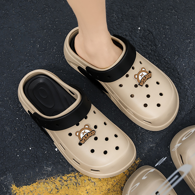 Zapatillas de mierda para hombres de verano, sandalias deportivas de playa de playa para jóvenes conductores al aire libre de dos usos.