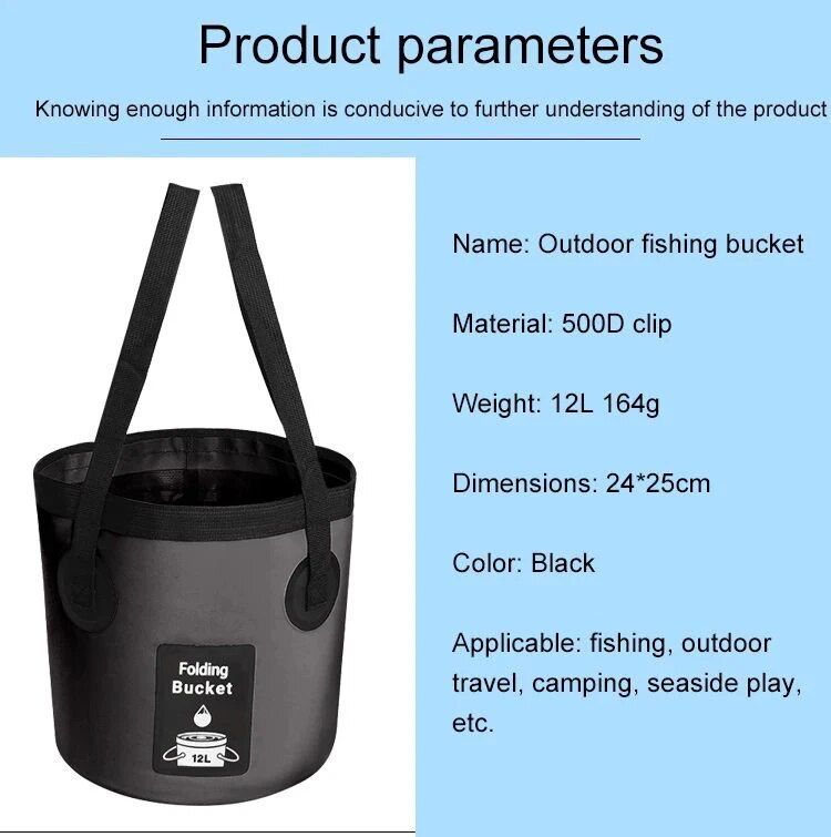 Hot outdoor convenient box, car wash integrated molding fishing bucket, folding water bucket_voghion.com