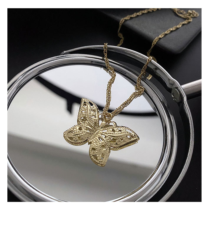 Retro Butterfly Copper Plating Pendant Necklace 1 Piece