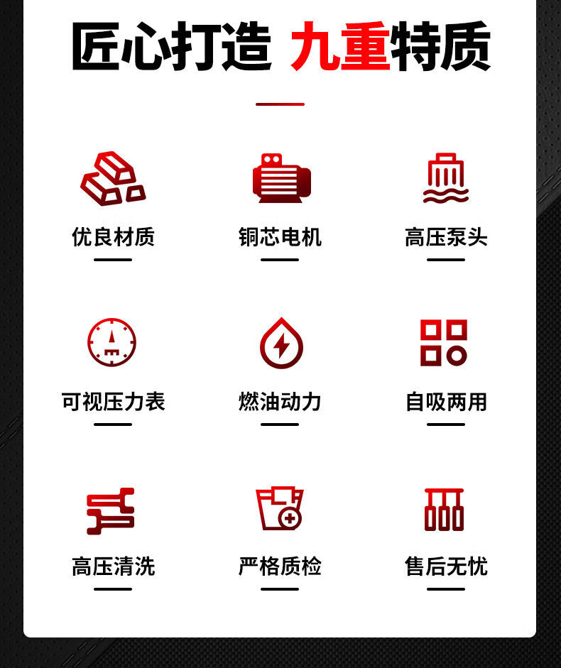 Diesel Gasoline High-Pressure Car Washing Machine High-Power Cleaning Machine Commercial Industrial Grade Water Gun Sewer Pipe Dredging Machine