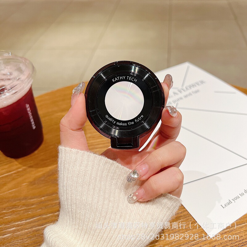 新しいリング電気メッキ CD パターンリング粘着多機能携帯電話ケースバックステッカーサポート虫眼鏡ブラケットユニバーサル|undefined