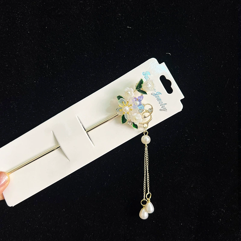 Hairpin Hanfu заколка для волос, орхидея цветочный декоративный аксессуар для волос, простая элегантная китайская стиль