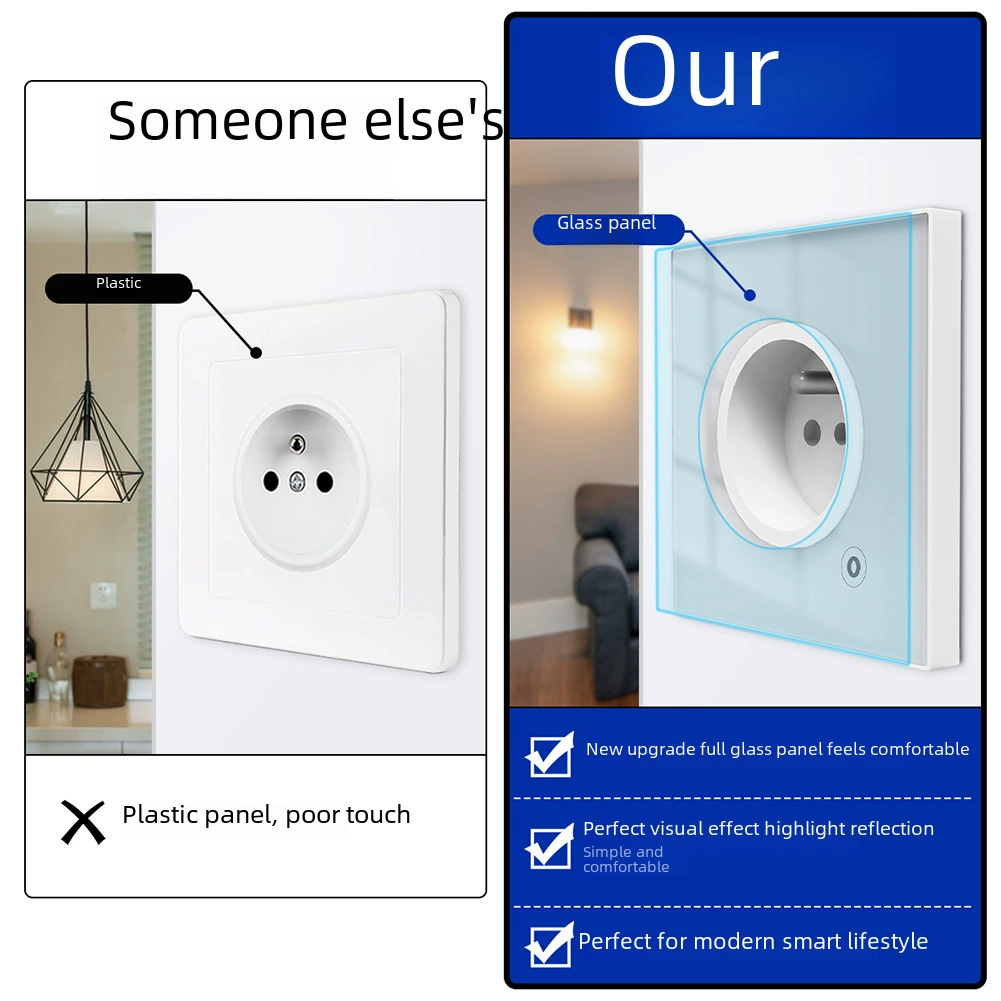WIFI graffiti socket 86 -type glass app remote time -controlling timing 16A timing panel electricity monitoring wall socket