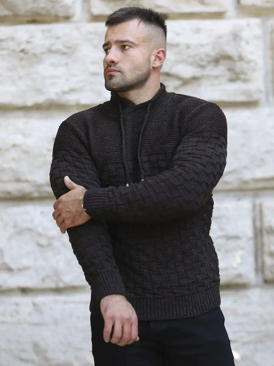 Мужской вязанный свитер Thick knitted sweater для мужчин