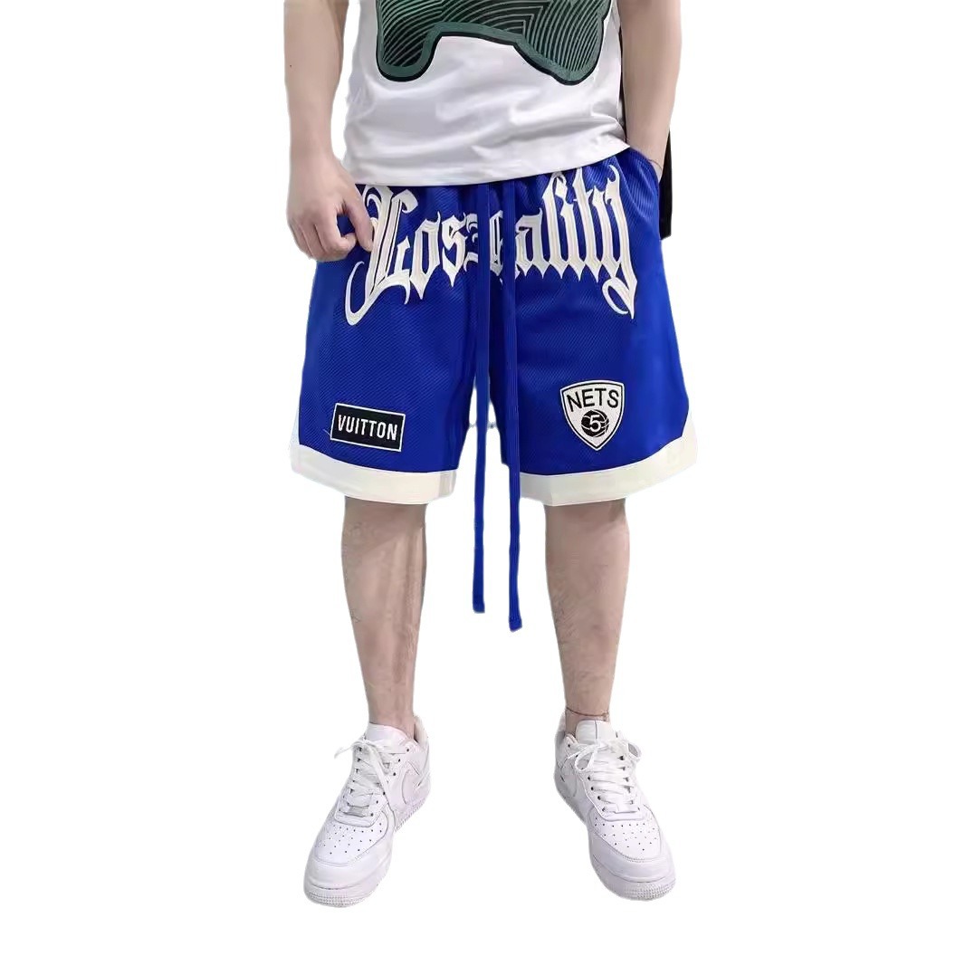 Nuevos pantalones cortos casuales para hombres, marca de moda, color sólido, contraste simple, moda, tubo recto suelto, pantalones deportivos de cinco puntos