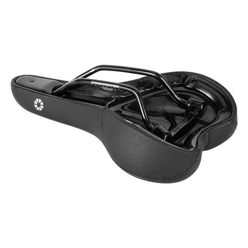 Cojín de la bicicleta plegable transpirable perforado comodidad memoria esponja imitación cuero cojín del asiento equipo de equitación