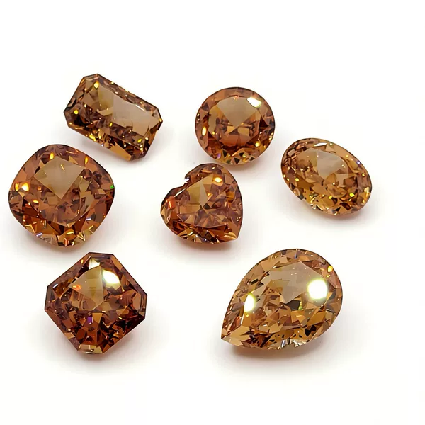 5A Champagne-Colored Maillard Ice Flower Loose Cz Diamond from Wuzhou Factory, Cross-Border Dropshipping Gemstone Distribution Process