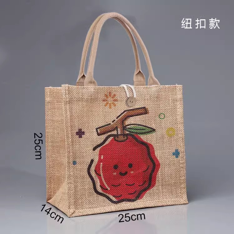 Bolsa de lino personalizada diy regalo de mano de compras bolsa de yute de gran capacidad bolsa de lino portátil bolsa de lino personalizada